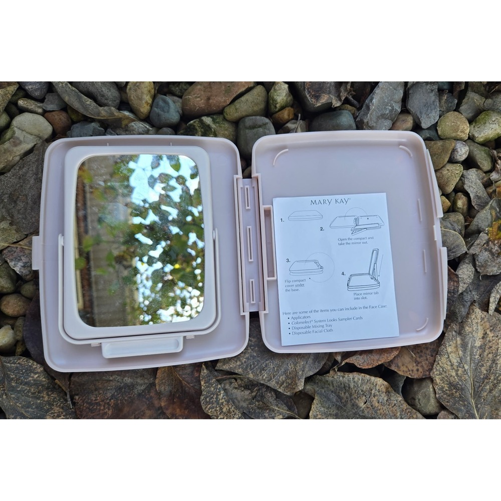 Vintage Mary Kay Travel Makeup Mirror Compact Case‎ Pink Cosmetic Organizer NEW